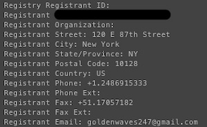 Historical whois record