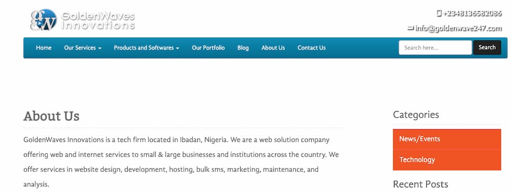 Reading the information on GoldenWaves Innovations’ page we can see that they claim to be registered with the Corporate Affairs Commission (CAC) of the government of Nigeria.