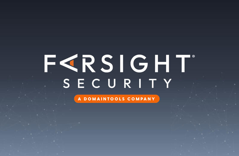 Farsight Security: A DomainTools Company logo in front of black-gray gradient