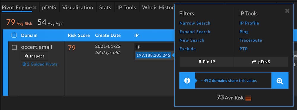 What would we see if we pivoted on that IP address?